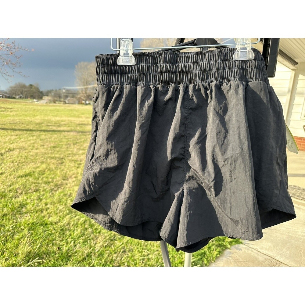 All in Motion Womens Running Shorts‎ Black XL Smocked Waist Built-in Liner New